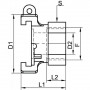Demi-raccord Express inox 316 taraudage gaz - Laiton