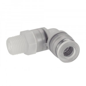 Raccord coudé orientable filetage mâle conique en polypropylène