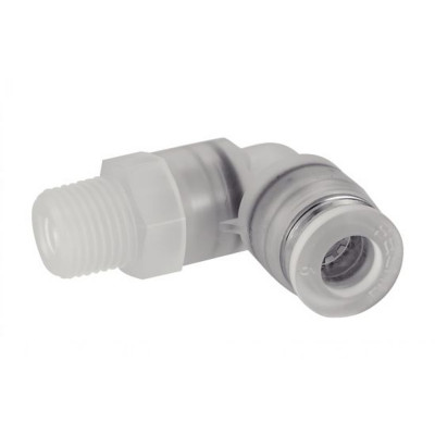 Raccord coudé orientable filetage mâle conique en polypropylène