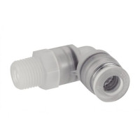 Raccord coudé orientable filetage mâle conique en polypropylène