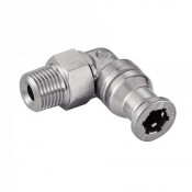Raccord coudé orientable filetage mâle conique inox - Qualité