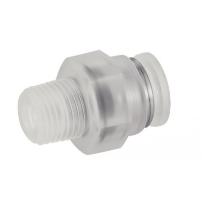 Raccord droit filetage mâle cylindrique avec joint en polypropylène