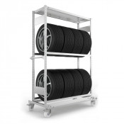Chariot à pneus mobile - Stockage flexible galvanisé