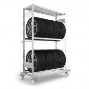 Chariot à pneus mobile - Stockage flexible galvanisé