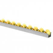 Rail à galets thermoplastique avec joue, diamètre 28/41mm charge maximale 25 kg