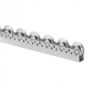 Rails à galets avec joue en acier galvanisé, diamètre 50/66mm