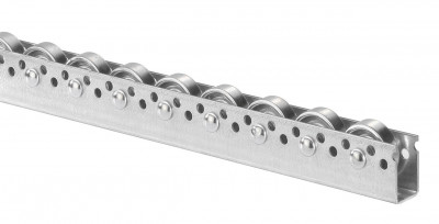 Rails à galets en acier galvanisé, diamètre 48mm, charge 10 daN (kg)