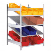 Rayonnage incliné FIFO - Stockage dynamique galvanisé