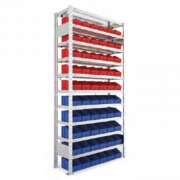 Rayonnage pour bacs à bec - Stockage modulable galvanisé
