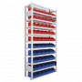 Rayonnage pour bacs à bec - Stockage modulable galvanisé