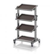 Chariot porte-bacs Euro 60x40 – Hauteur 134,6 cm – avec 4 tablettes inclinées
