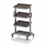 Chariot porte-bacs Euro 60x40 – Hauteur 134,6 cm – avec 4 tablettes inclinées
