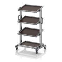 Chariot porte-bacs Euro 60x40 – Hauteur 134,6 cm – avec 4 tablettes inclinées