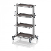Chariot porte-bacs Euro 60x40 – Hauteur 134,6 cm – avec 4 tablettes