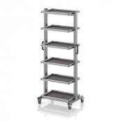 Chariot porte-bacs Euro 60x40 – Hauteur 201,1 cm – avec 5 tablettes