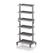 Chariot porte-bacs Euro 60x40 – Hauteur 201,1 cm – avec 5 tablettes