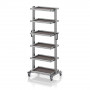 Chariot porte-bacs Euro 60x40 – Hauteur 201,1 cm – avec 5 tablettes