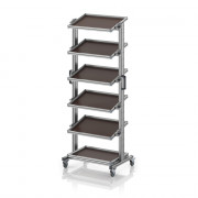 Chariot porte-bacs Euro 60x40 – Hauteur 201,1 cm – avec 6 tablettes inclinées