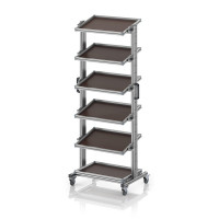 Chariot porte-bacs Euro 60x40 – Hauteur 201,1 cm – avec 6 tablettes inclinées