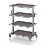 Chariot porte-bacs Euro 80x60 – Hauteur 134,6 cm – avec 4 tablettes