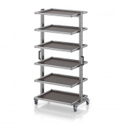 Chariot porte-bacs Euro 80x60 – Hauteur 201,1 cm – avec 5 tablettes