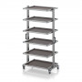 Chariot porte-bacs Euro 80x60 – Hauteur 201,1 cm – avec 5 tablettes