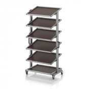 Chariot porte-bacs Euro 80x60 – Hauteur 201,1 cm – avec 6 tablettes inclinées