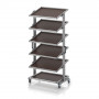 Chariot porte-bacs Euro 80x60 – Hauteur 201,1 cm – avec 6 tablettes inclinées