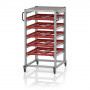 Chariot porte-bacs Euro  – Hauteur 134 cm – 5  rails