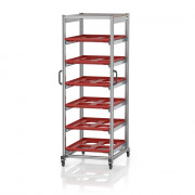 Chariot porte-bacs Euro  – Hauteur 200 cm – 6  rails
