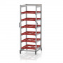 Chariot porte-bacs Euro  – Hauteur 200 cm – 6  rails