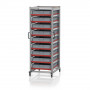 Chariot porte-bacs Euro  – Hauteur 200 cm – 9  rails, 9  bacs euro