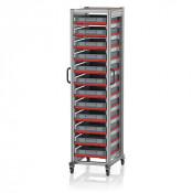 Chariot porte-bacs Euro  – Hauteur 201,1 cm – 12  rails, 12  bacs euro