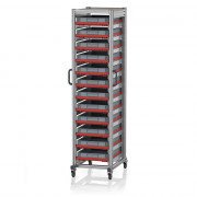 Chariot porte-bacs Euro  – Hauteur 201,1 cm – 12  rails, 12  bacs euro