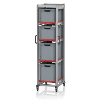 Chariot porte-bacs Euro – Hauteur 201,1 cm – 4 rails, 2 bacs euro + 2 bacs euro Chariot porte-bacs Euro – Hauteur 201,1 cm – 4 rails, 2 bacs euro + 2 bacs euro