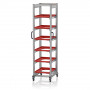 Chariot porte-bacs Euro  – Hauteur 201,1 cm – 6  rails, 6  bacs euro