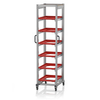 Chariot porte-bacs Euro – Hauteur 201,1 cm – 6 rails, 6 bacs euro Chariot porte-bacs Euro – Hauteur 201,1 cm – 6 rails, 6 bacs euro