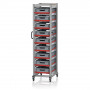 Chariot porte-bacs Euro  – Hauteur 201,1 cm – 9  rails, 9  bacs euro