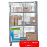 Roll de Manutention Sécurisé Acier Zingué Verrouillable - 1200x800x1900mm - 600kg