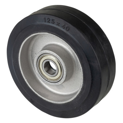 Roue Caoutchouc Élastique Ø125mm - 180kg - Grand confort & Roulement à billes