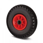 Roue Increvable PU Dimètre 260 à 389 mm – Roulement rouleau - Alésage 20 ou 25 mm– Rouge – 75 kg