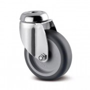 Roulette Inox Pivotante Caout Gris D75 – Rotation fluide – 60 kg – Tente