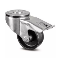 Roulette à Frein Polypropylène Noir à Œil – Diamètre 80 à 100 mm – Charge 70 kg – TENTE