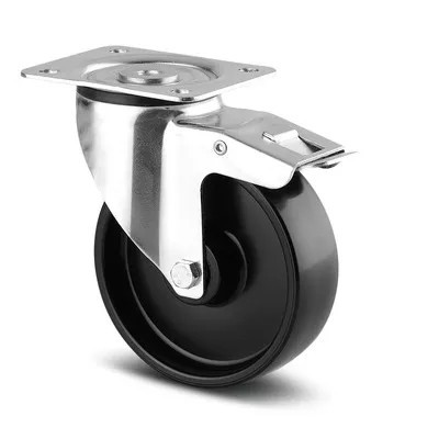Roulette à Frein Polypropylène Noir – Diamètre 80 à 125 mm – Charge 70 à 200 kg