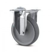 Roulette Fixe Caoutchouc Gris – Diamètre 80 à 125 mm – Charge 70 à  100 kg