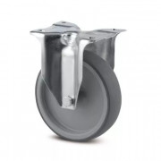Roulette Fixe Caoutchouc Gris – Diamètre 80 à 125 mm – Charge 70 à  100 kg