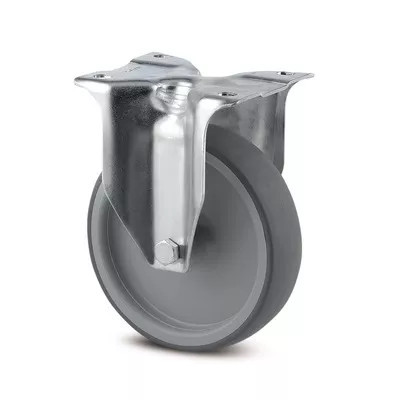 Roulette Fixe Caoutchouc Gris – Diamètre 80 à 125 mm – Charge 70 à  100 kg