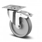 Roulette Pivotante Caoutchouc Gris – Diamètre 80 à 125 mm – Charge 70 à 100 kg