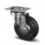 Roulette Pivotante Caoutchouc Noir – Diamètre 80 à 200 mm – Charge 70 à 205 kg