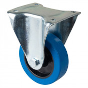 Roulette Fixe Charge Lourde Caoutchouc élastique bleu - Ø125mm - 200kg